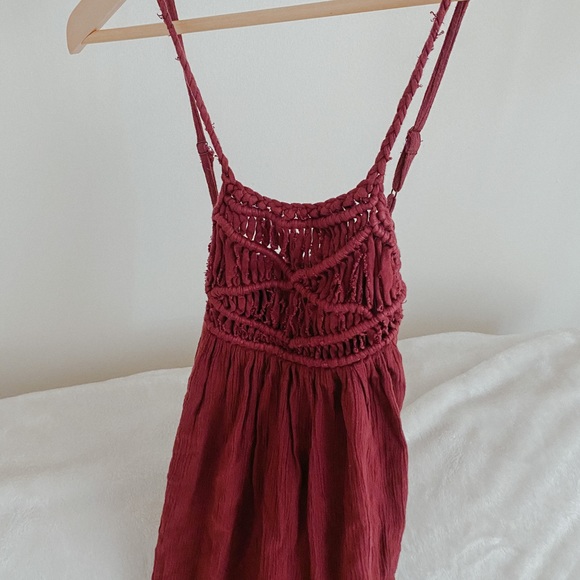 Volcom Burgundy Crochet Dress - Picture 1 of 6